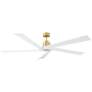 2_70" Visual Comfort Aspen DC Brass Outdoor Ceiling Fan with Remote