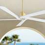 1_70" Visual Comfort Aspen DC Brass Outdoor Ceiling Fan with Remote