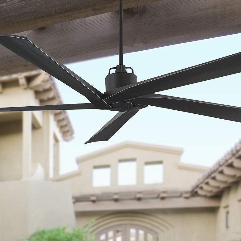 Image 1 70" Visual Comfort Aspen Midnight Black Outdoor Fan with Remote