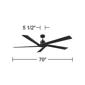 Image5 of 70" Visual Comfort Aspen Midnight Black Outdoor Fan with Remote more views