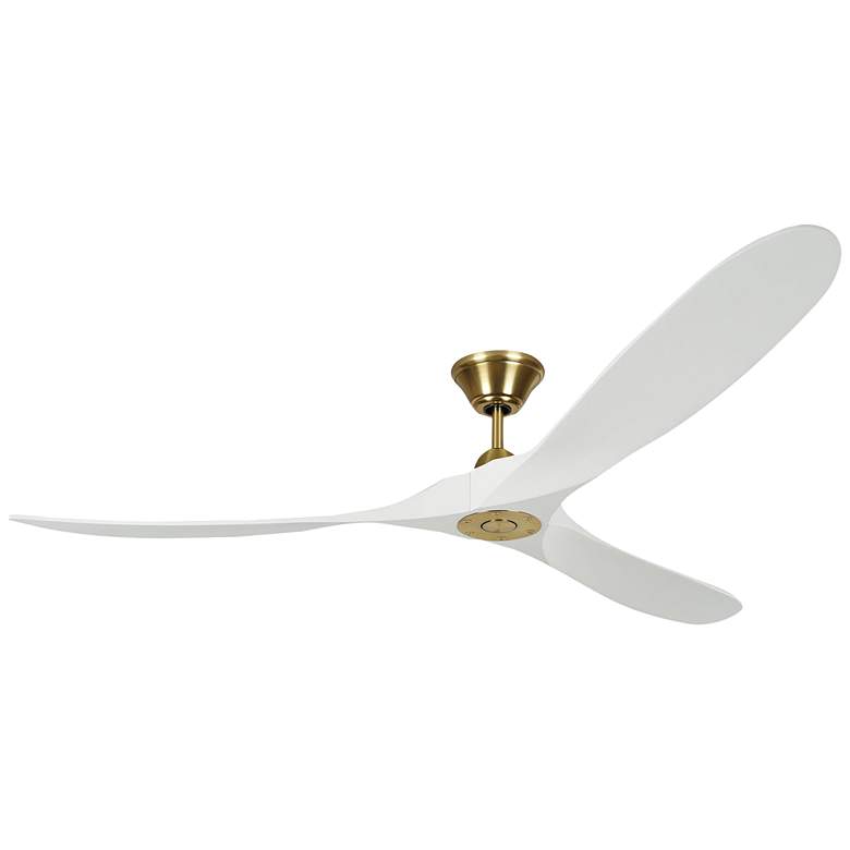 Image 2 70" Visual Comfort Maverick Brass White Damp Ceiling Fan with Remote