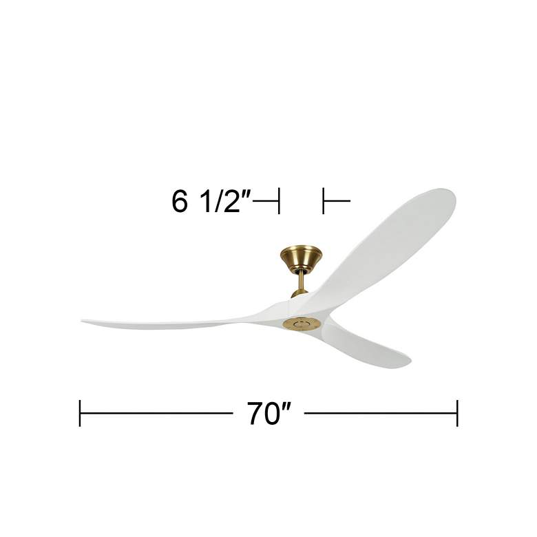 Image 4 70" Visual Comfort Maverick Brass White Damp Ceiling Fan with Remote more views