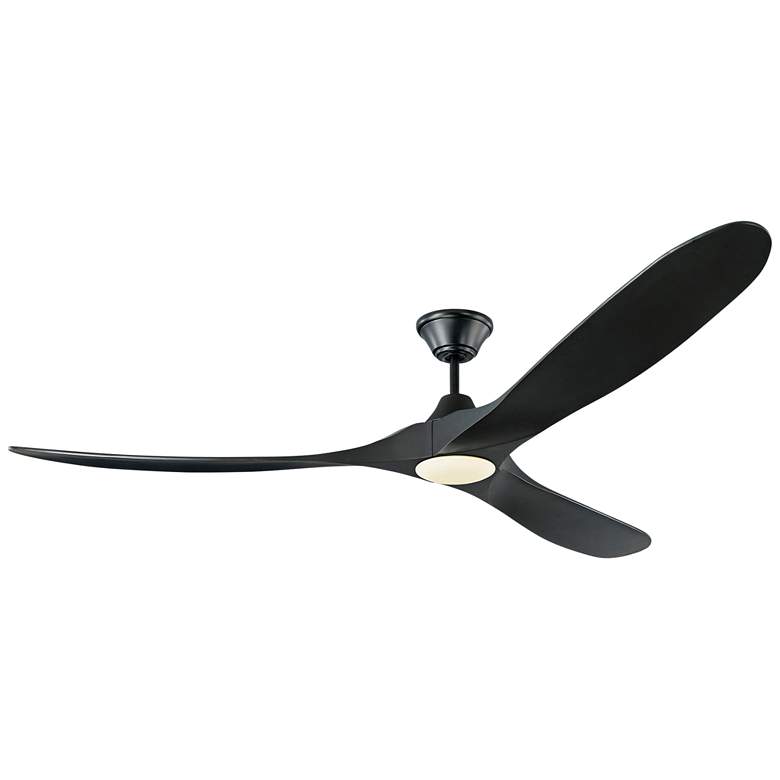 Image 2 70" Visual Comfort Maverick Max Black Damp Rated LED Fan with Remote