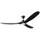 70" Visual Comfort Maverick Max Black Damp Rated LED Fan with Remote