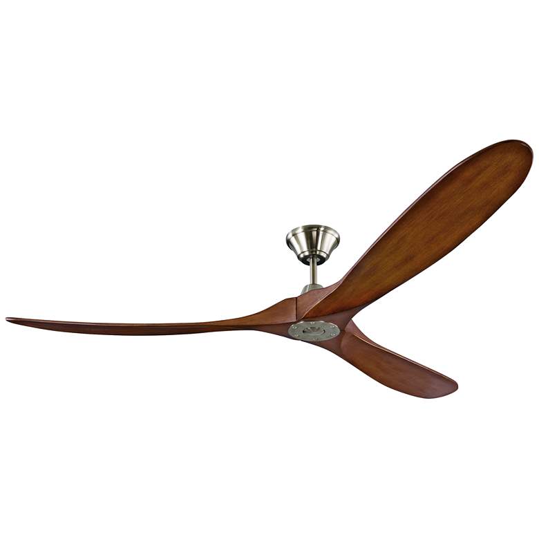Image 2 70" Visual Comfort Maverick Max Brushed Steel Koa Damp Fan with Remote