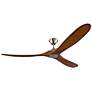 2_70" Visual Comfort Maverick Max Brushed Steel Koa Damp Fan with Remote