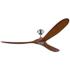 70" Visual Comfort Maverick Max Brushed Steel Koa Damp Fan with Remote