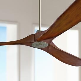 70" Visual Comfort Maverick Max Brushed Steel Koa Damp Fan with Remote 70" Visual Comfort Maverick Max Brushed Steel Koa Damp Fan with Remote