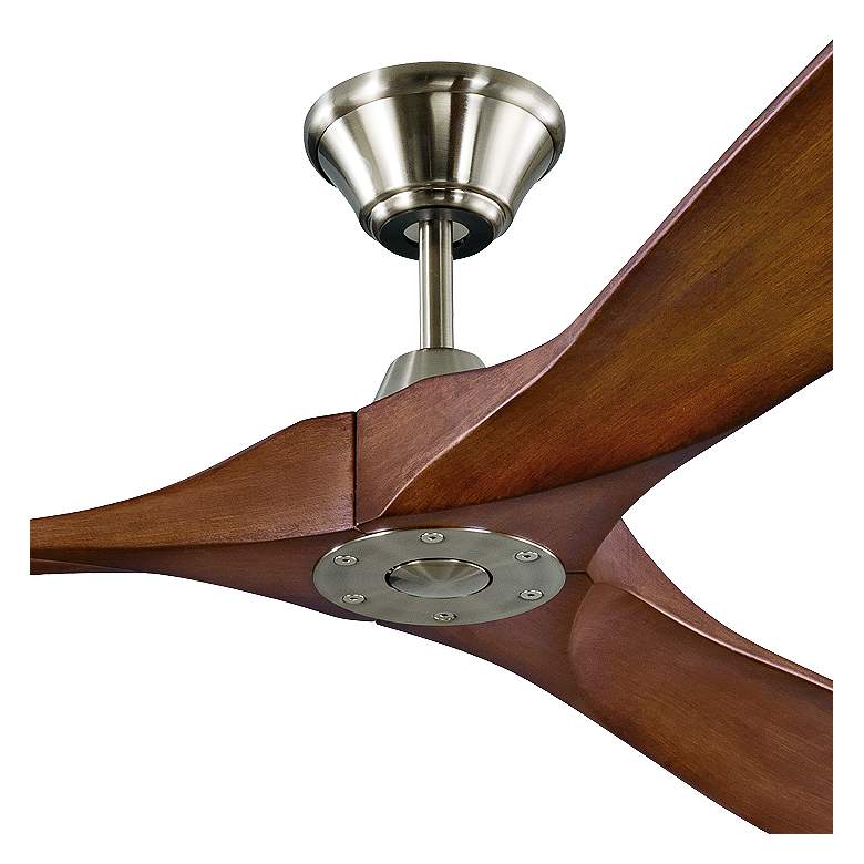 Image 3 70" Visual Comfort Maverick Max Brushed Steel Koa Damp Fan with Remote more views