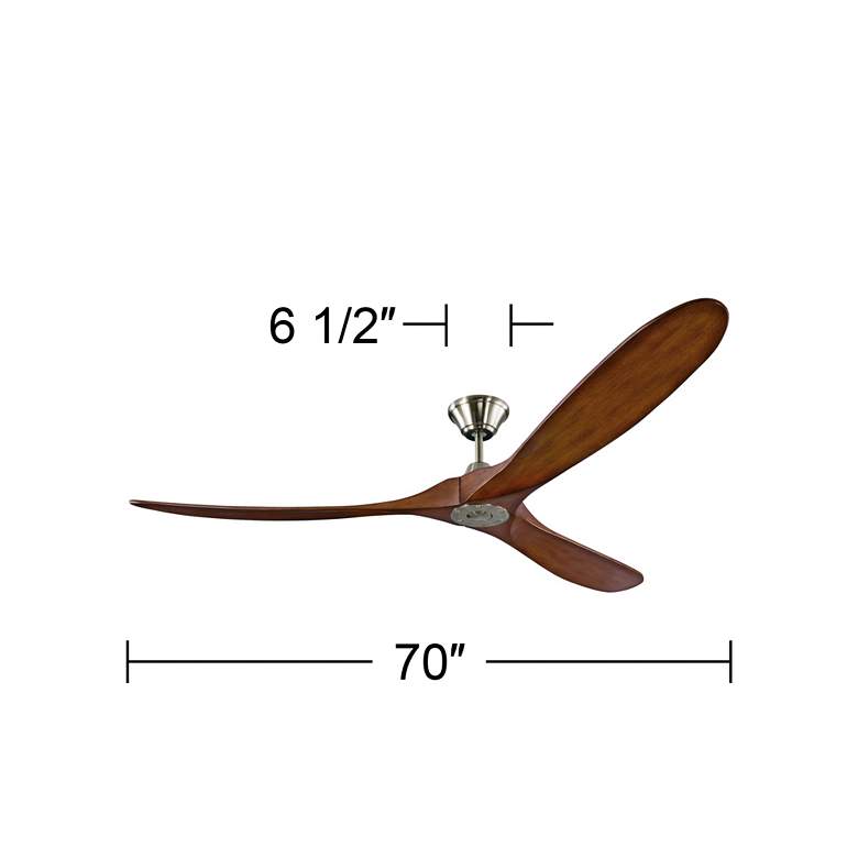 Image 4 70" Visual Comfort Maverick Max Brushed Steel Koa Damp Fan with Remote more views