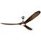 70" Visual Comfort Maverick Max Brushed Steel LED Fan with Remote