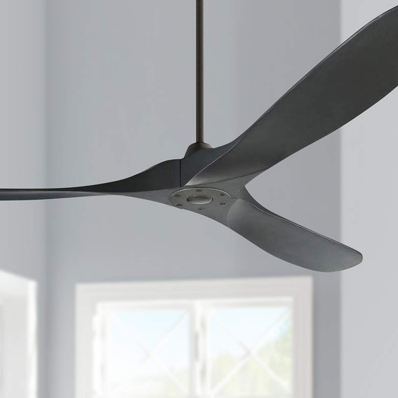 Image 1 70" Visual Comfort Maverick Max Damp Matte Black Fan with Remote