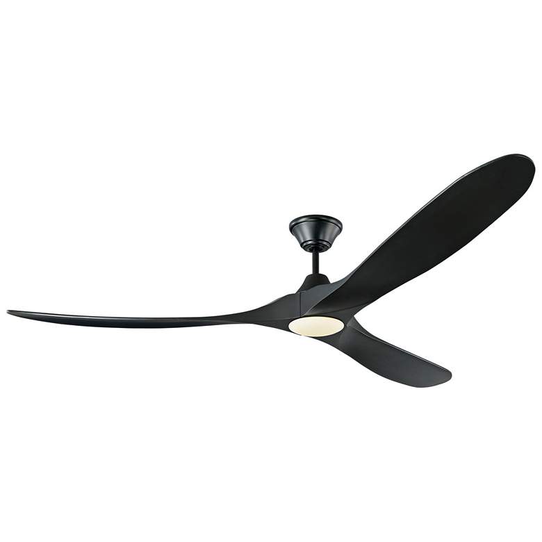 Image 4 70" Visual Comfort Maverick Max Damp Matte Black Fan with Remote more views