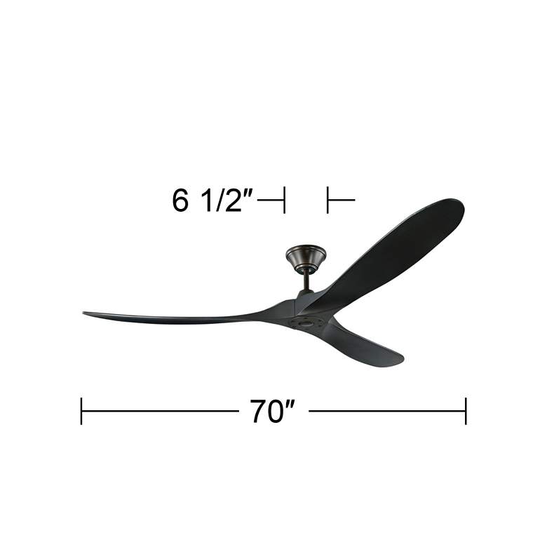 Image 5 70" Visual Comfort Maverick Max Damp Matte Black Fan with Remote more views