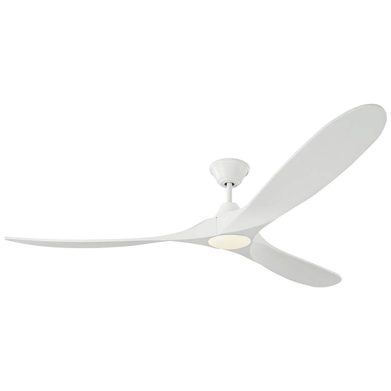 Image 2 70" Visual Comfort Maverick Max Matte White Damp LED Fan with Remote