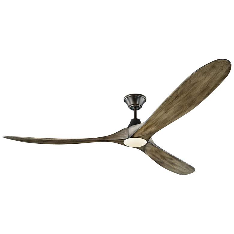 Image 2 70" Visual Comfort Maverick Max Pewter Oak LED Ceiling Fan with Remote