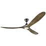 2_70" Visual Comfort Maverick Max Pewter Oak LED Ceiling Fan with Remote