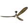 70" Visual Comfort Maverick Max Pewter Oak LED Ceiling Fan with Remote