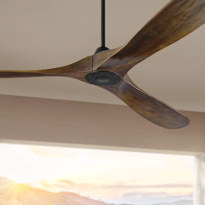 Image 1 70" Visual Comfort Maverick Walnut Ceiling Fan with Remote