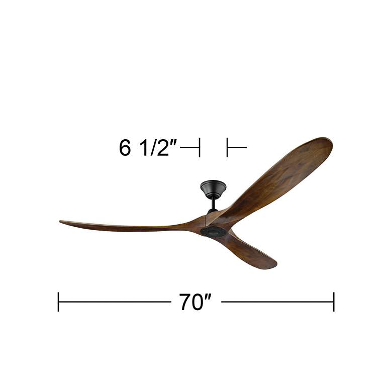 Image 4 70" Visual Comfort Maverick Walnut Ceiling Fan with Remote more views