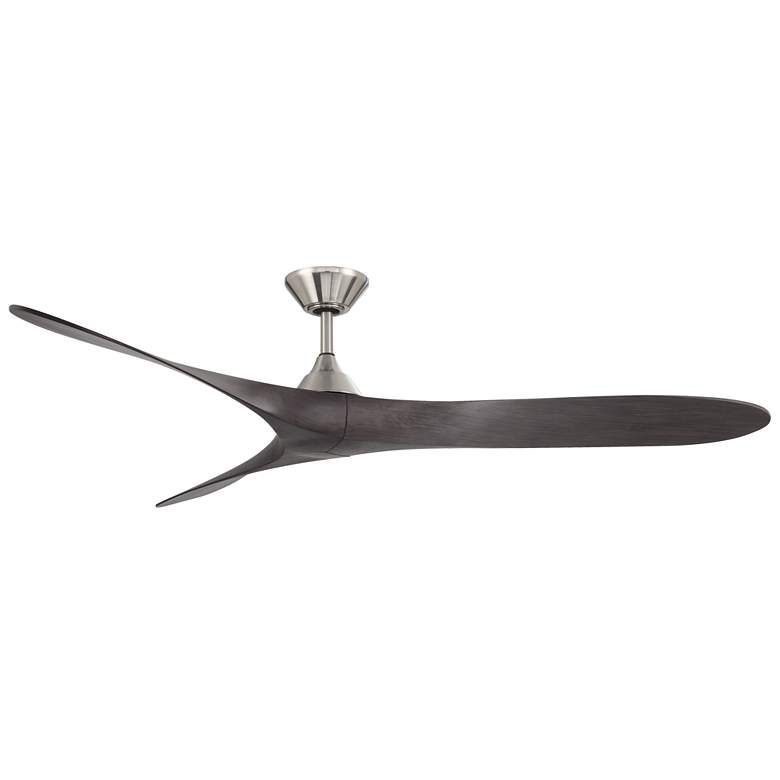 Image 1 70" WAC Malibu Brushed Nickel Smart Outdoor LED Ceiling Fan