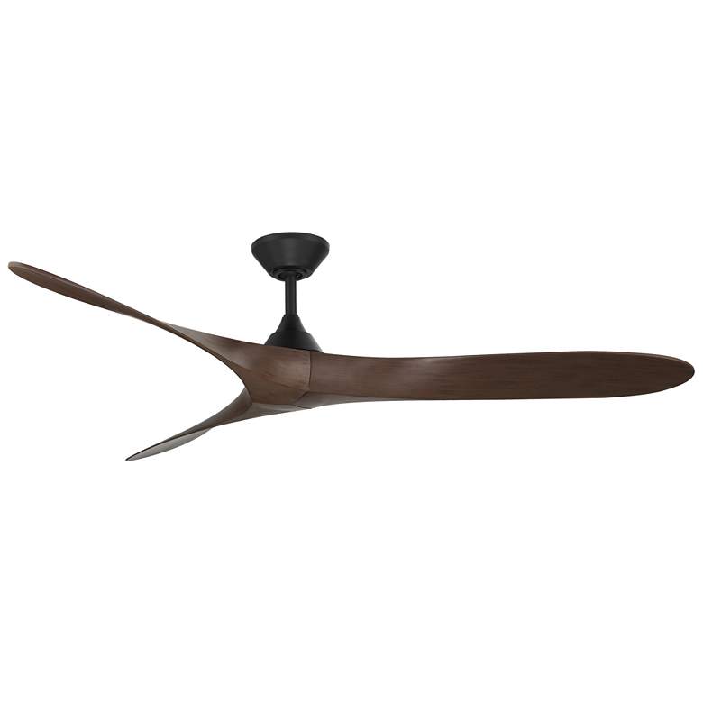 Image 1 70 inch WAC Malibu Matte Black Smart Outdoor LED Ceiling Fan