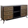70" Wide Gray and Gold Two-Tone Credenza