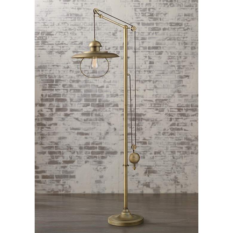 Image 1 70 inchH Industrial-Farmhouse Antique Brass Floor Lamp