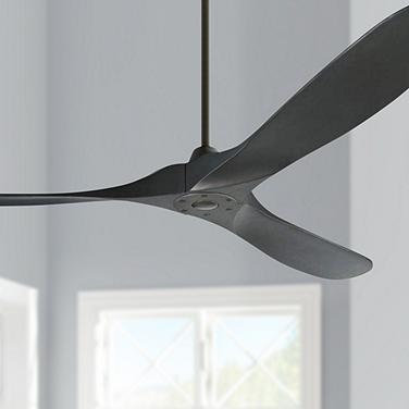 70" Visual Comfort Maverick Max Damp Matte Black Fan with Remote