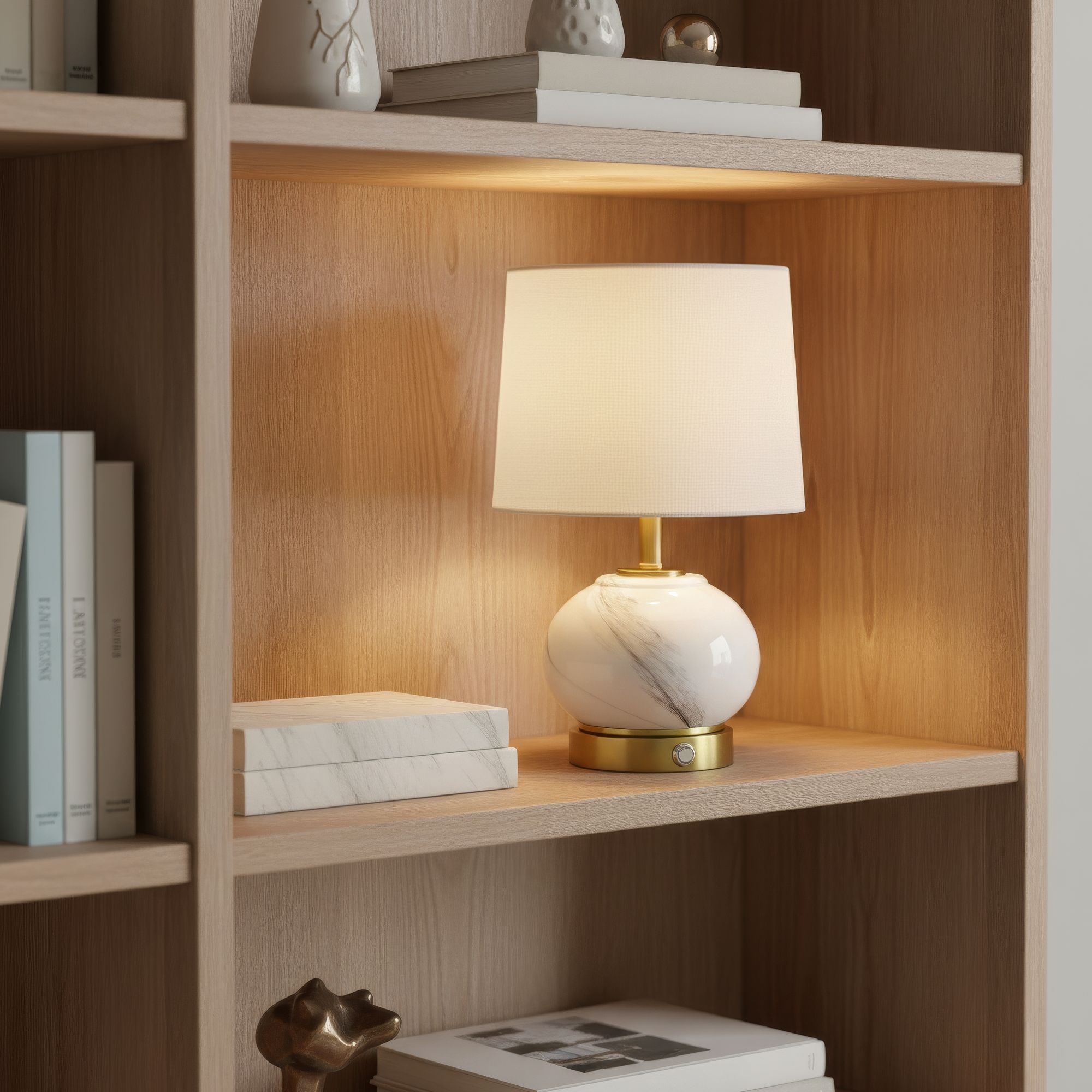 Image 1 Possini Euro Liana 14 3/4"H Gray White Glass Battery Power Accent Lamp in scene