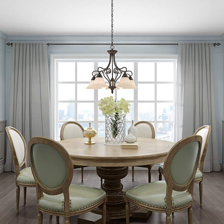 Image 1 Coronado 25 1/2" Wide Imperial Bronze 5-Light Chandelier in scene