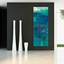 1_Reedy Blue III 63"H Free Floating Tempered Glass Wall Art in scene