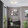 1_Park Ridge 18" Wide Brushed Nickel Drum Ceiling Light in scene