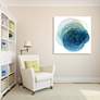 Evolving Planets I 38" Square Tempered Glass Wall Art in scene