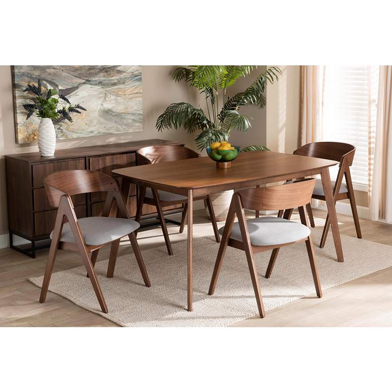 Image 1 Baxton Studio Danton Gray Faux Leather 5-Piece Dining Set in scene