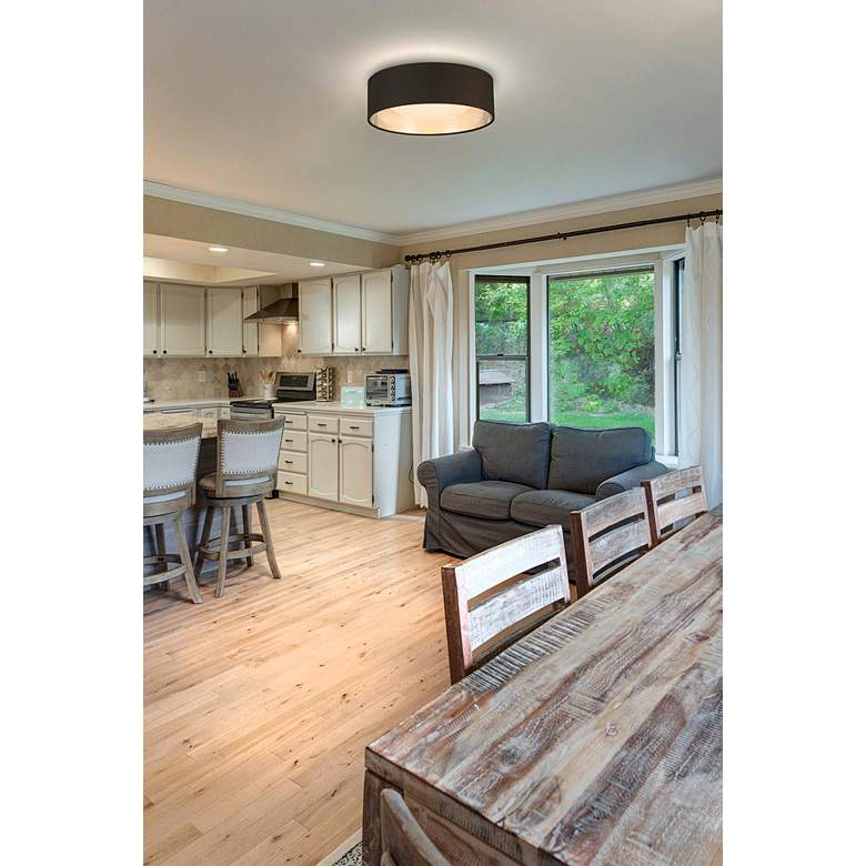 Image 1 Eglo Orme 12" Wide Black and Brushed Nickel LED Modern Ceiling Light in scene