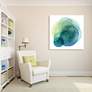 Evolving Planets IV 38" Square Tempered Glass Wall Art in scene