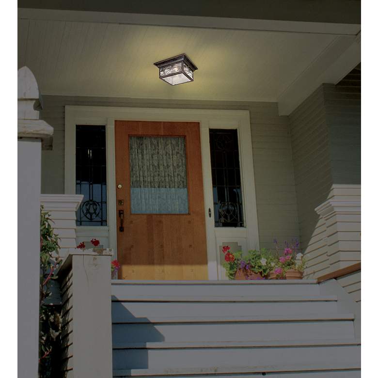 Image 1 Franklin Iron French Garden 11" Bronze Indoor-Outdoor Ceiling Light in scene