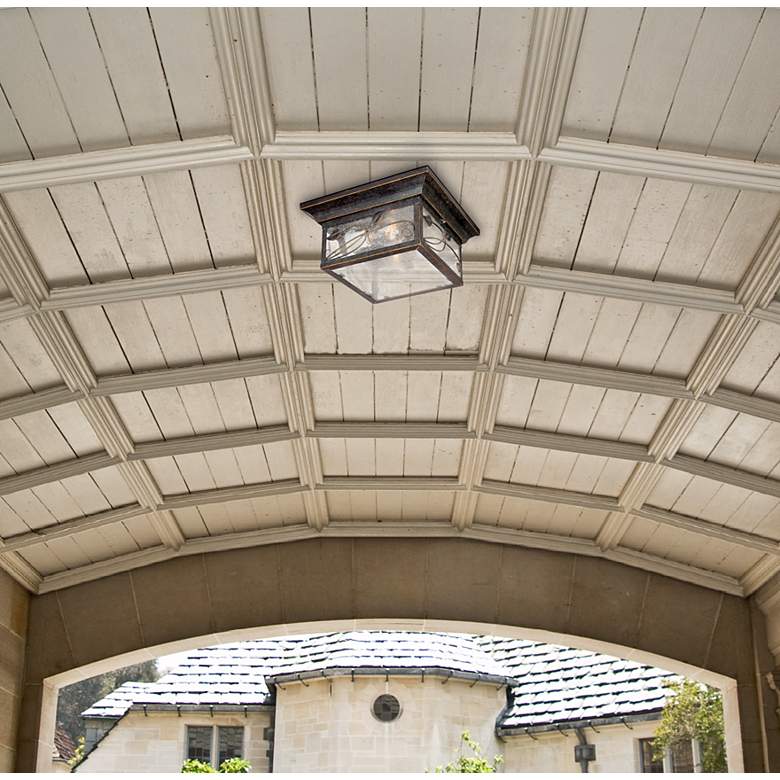 Image 7 Franklin Iron French Garden 11" Bronze Indoor-Outdoor Ceiling Light in scene