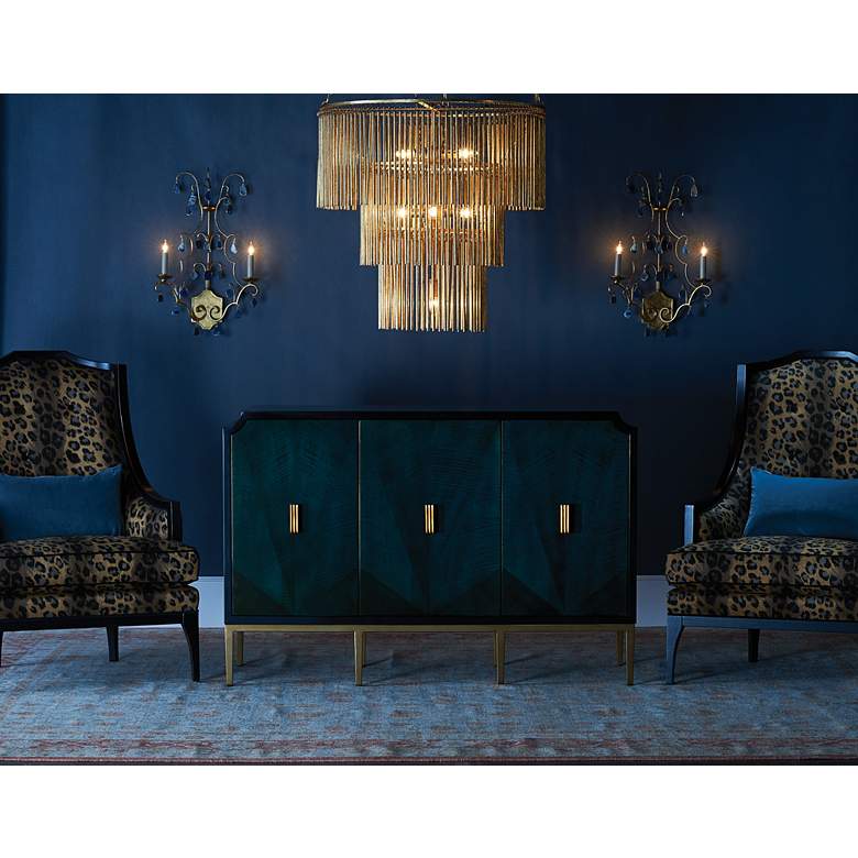 Image 1 Kallista 54" Wide Dark Sapphire 3-Door Media Cabinet in scene