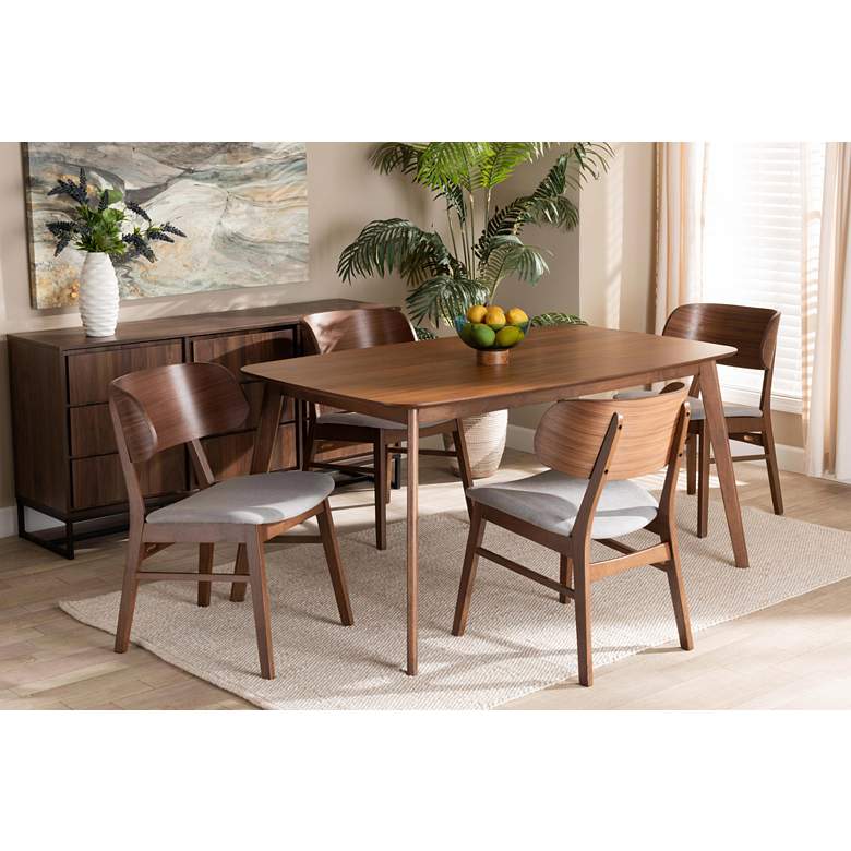 Image 1 Baxton Studio Alston Gray Faux Leather 5-Piece Dining Set in scene
