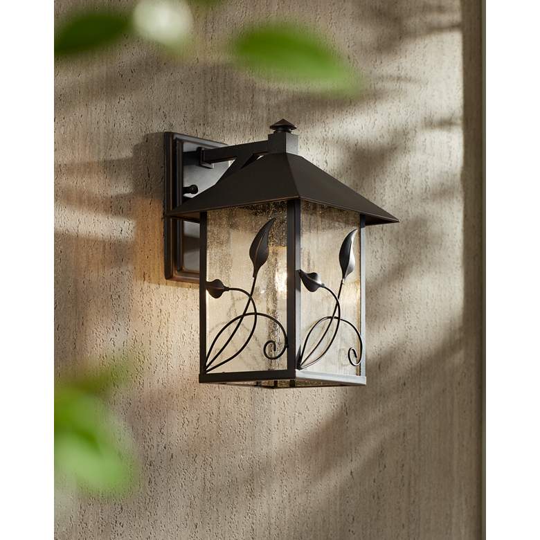 Image 1 Franklin Iron French Garden 12 1/2" High Bronze Outdoor Wall Light in scene
