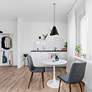 1_Tango 15" Wide Matte Black and Burnished Brass Pendant Light in scene