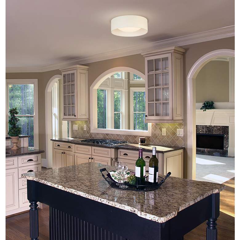 Image 1 Eglo Orme 12" Wide White LED Ceiling Light in scene