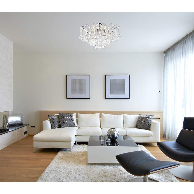Image 1 Maria Theresa 36" Wide Chrome Crystals 8-Light Ceiling Light in scene