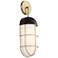 70A04 - 15" Brass ADA Sconce with Acrylic Shade and Black Details