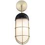 70A04 - 15" Brass ADA Sconce with Acrylic Shade and Black Details