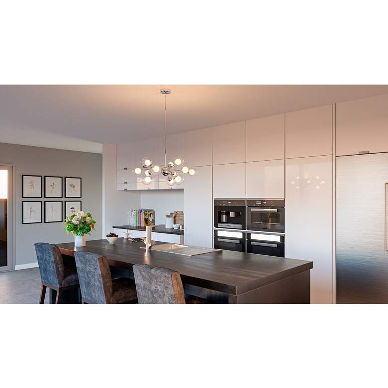 Image 1 Spellbound 29"W Polished Chrome 5-Light Sputnik Chandelier in scene