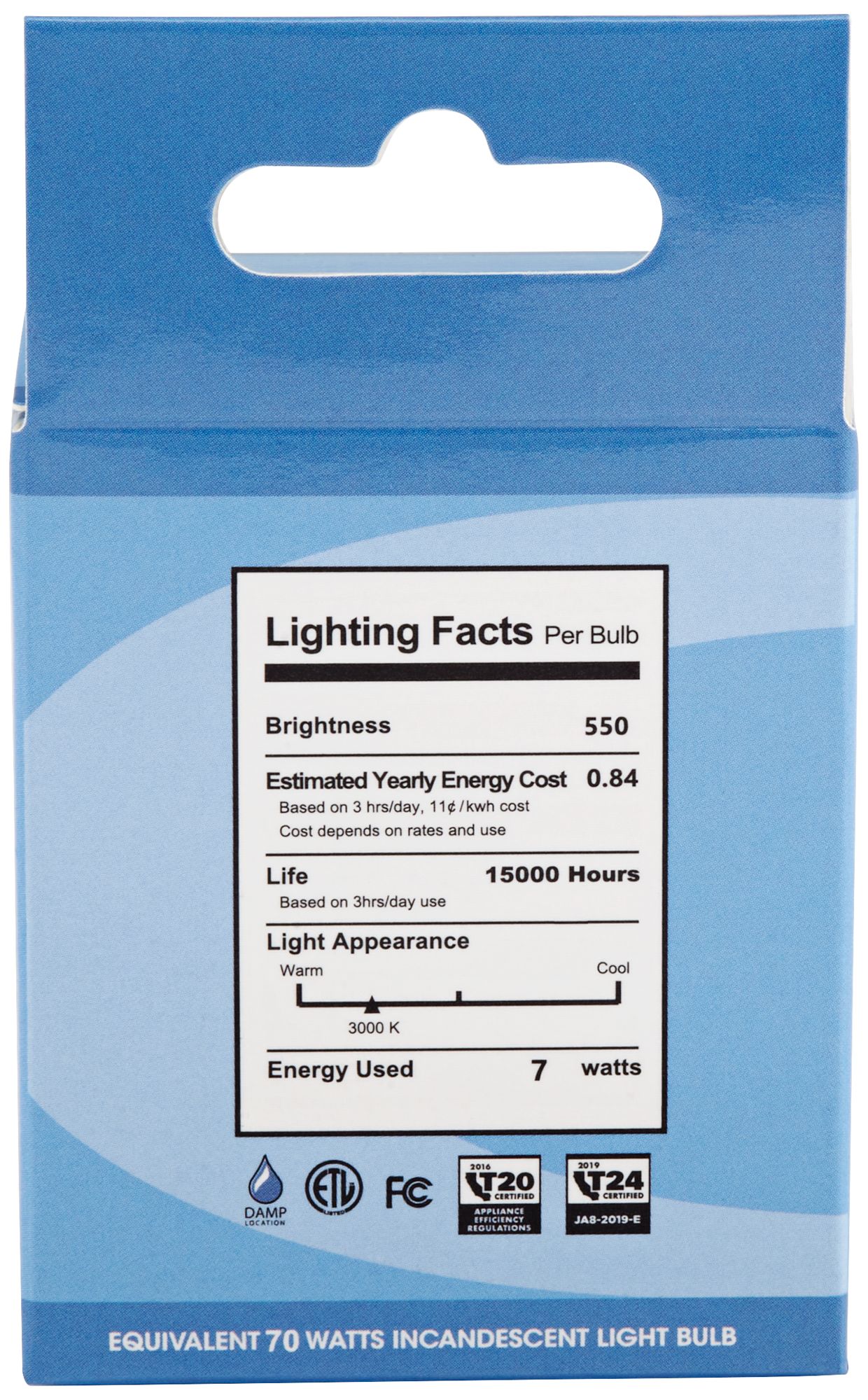 Image 3 70W Equivalent Tesler Silver 7W LED Non-Dimmable 40-degree GU10 Bulb more views