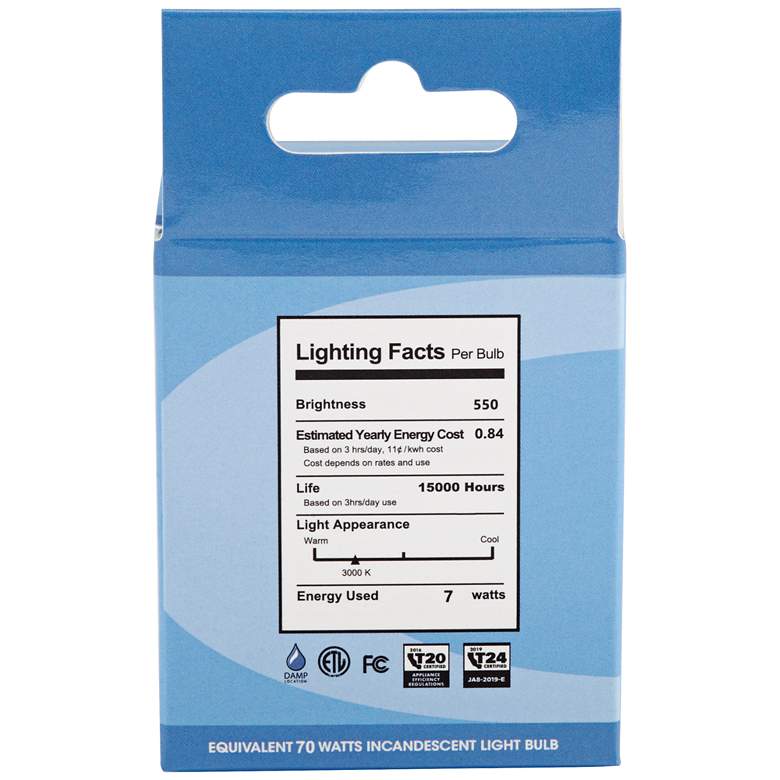 Image 3 70W Equivalent Tesler Silver 7W LED Non-Dimmable GU10 Bulb more views